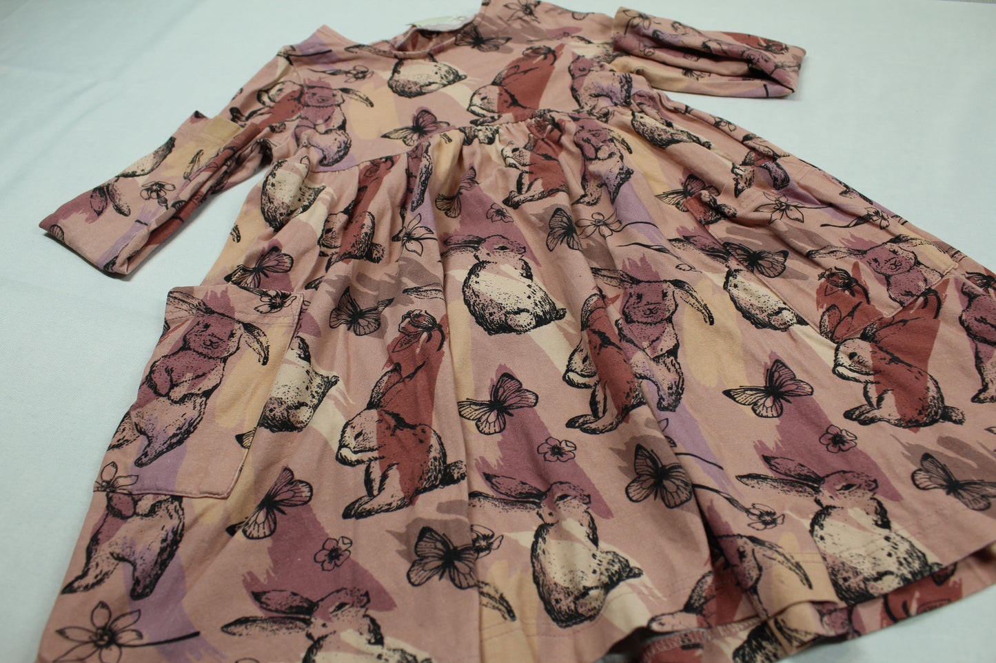 Kleid Hasen Motiv Farbenroh Mädchen 98/104