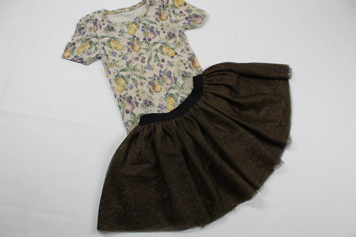Set Stylischer Rock Buntes t-Shirt Mädchen 98/104