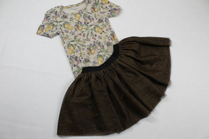 Set Stylischer Rock Buntes t-Shirt Mädchen 98/104