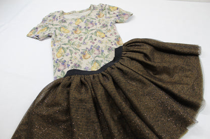 Set Stylischer Rock Buntes t-Shirt Mädchen 98/104