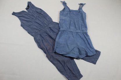Set Jumpsuit Lange Hose Kurz Jeansoptik Mädchen 98/104