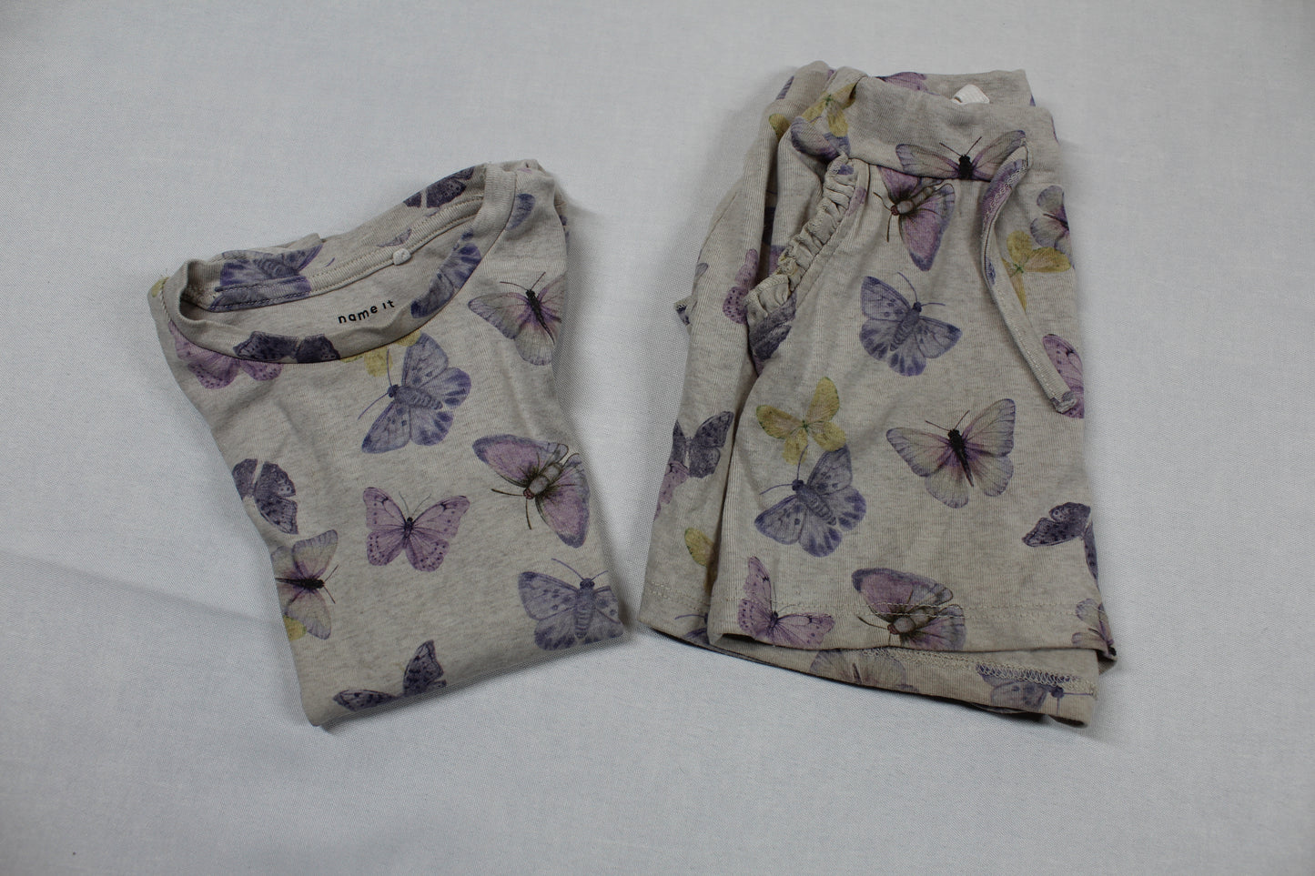 Set Kurze Hose passend T-Shirt Schmetterling Motiv Mädchen 98/104
