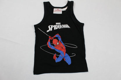 Dreierset T-Shirt Uni Motiv Spiderman Schwarz Blau Jungs 98/104