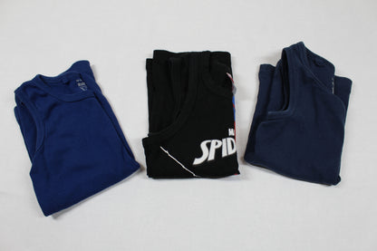Dreierset T-Shirt Uni Motiv Spiderman Schwarz Blau Jungs 98/104