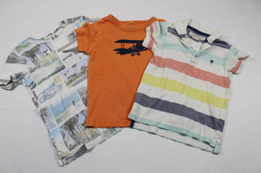 Dreierset T-Shirt Farbenfroh Poloshirt Jungs 98/104