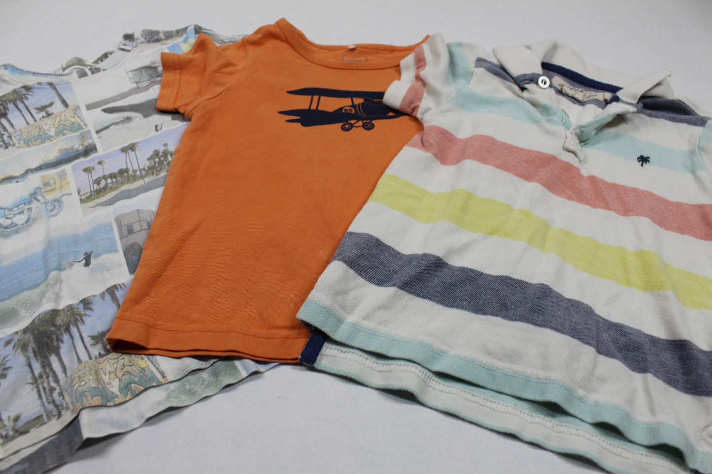 Dreierset T-Shirt Farbenfroh Poloshirt Jungs 98/104
