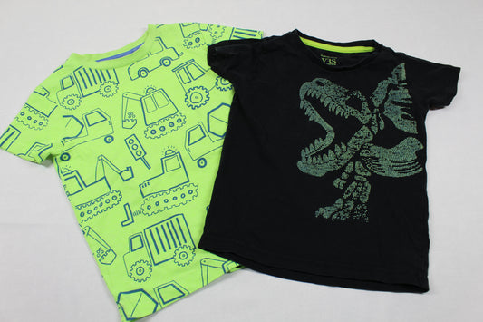 Set T-Shirt Gelb schwarz Motiv Jungs 98/104