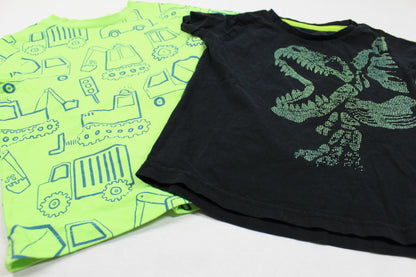 Set T-Shirt Gelb schwarz Motiv Jungs 98/104