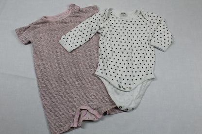 Set Bodys Weiß Rosa Mädchen 74/80
