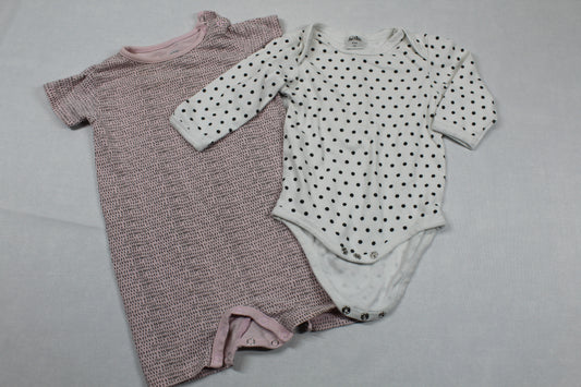 Set Bodys Weiß Rosa Mädchen 74/80