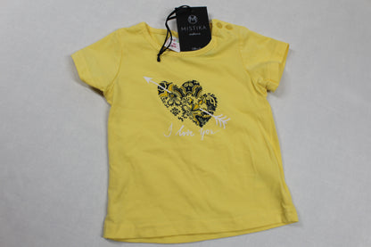Set T-Shirts Gelb Motiv Hellgrün Mädchen 74/80