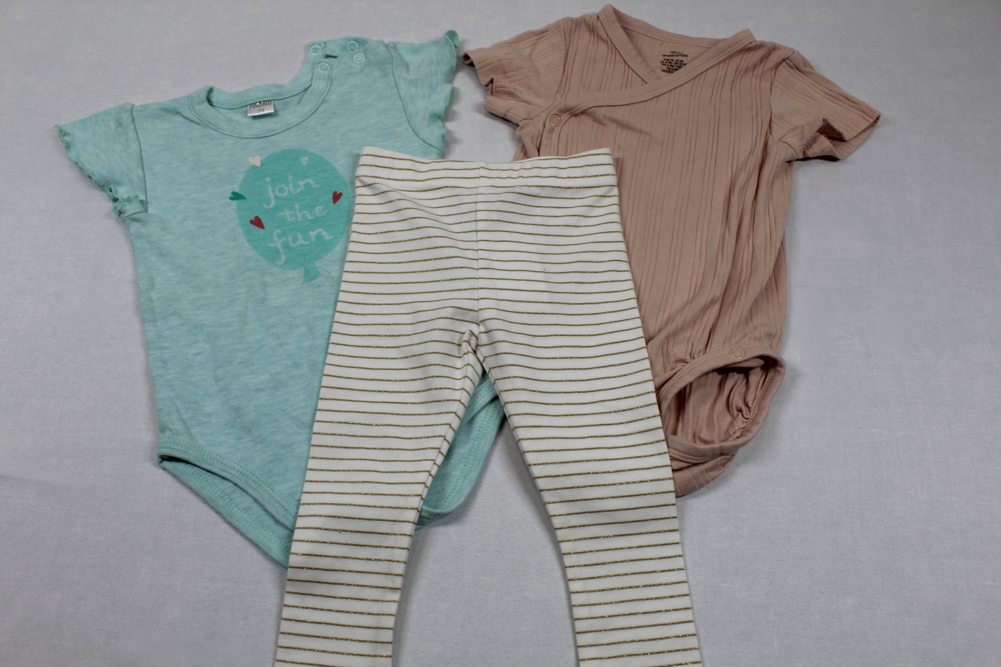 Set Bodys Uni Leggins Weiß Mädchen 74/80