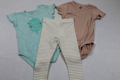 Set Bodys Uni Leggins Weiß Mädchen 74/80