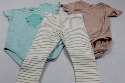 Set Bodys Uni Leggins Weiß Mädchen 74/80