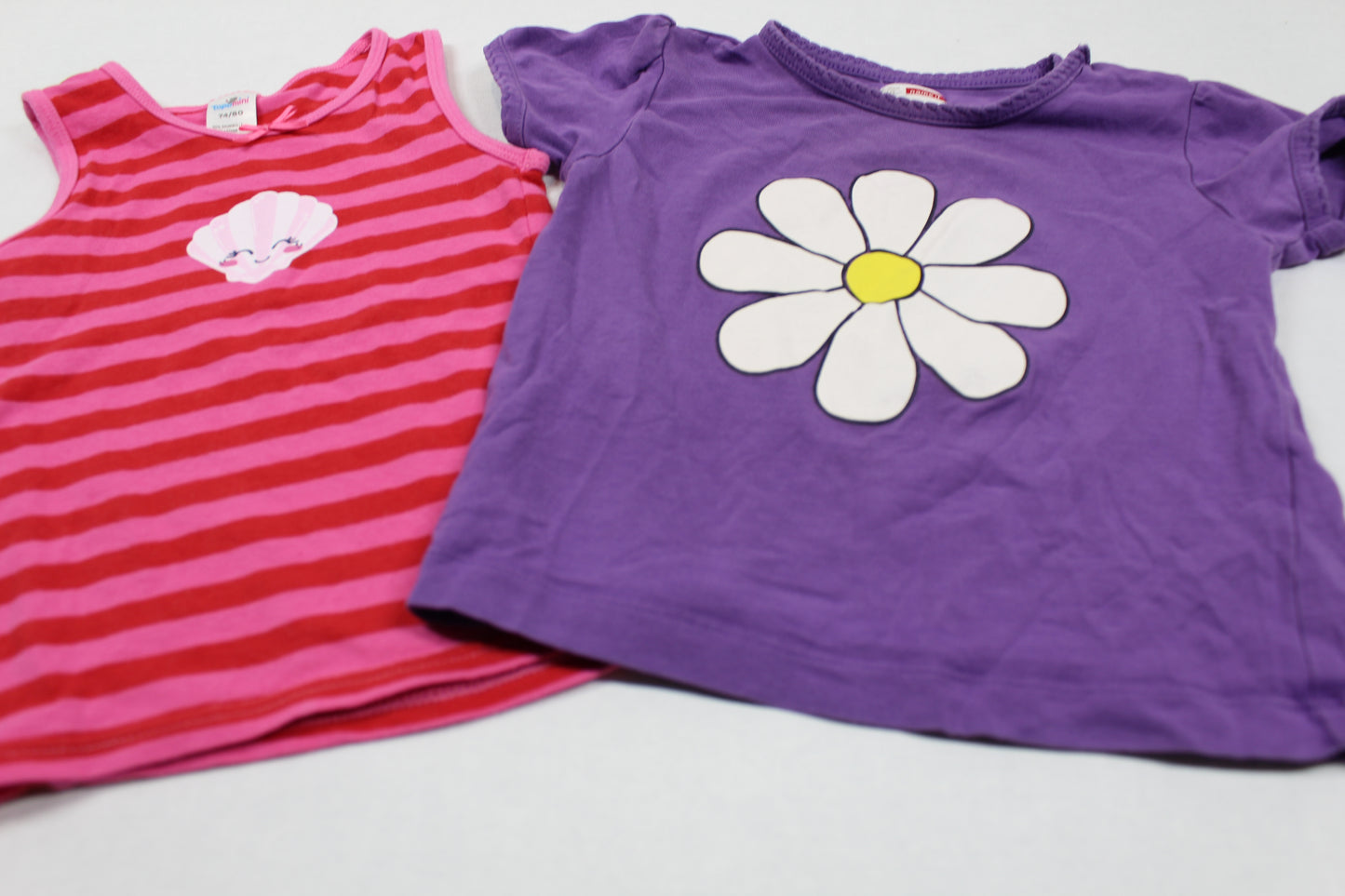 Set T-Shirt Motiv Rosarot Lila Mädchen 74/80