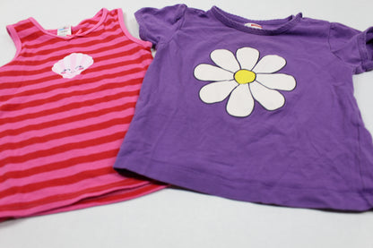 Set T-Shirt Motiv Rosarot Lila Mädchen 74/80