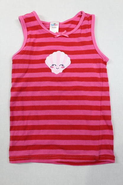 Set T-Shirt Motiv Rosarot Lila Mädchen 74/80