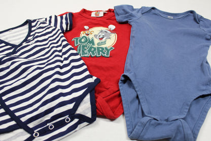 Dreierset Bodys Motiv Tom & Jerry Gestreift Uni Jungs 74/80