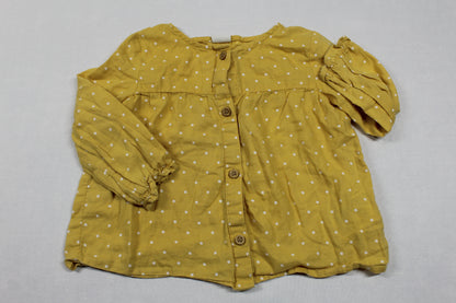 Set Bluejeans Kleid Motiv Gelb Bluse Mädchen 74/80