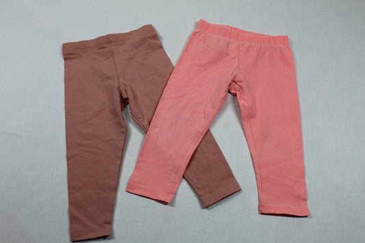 Set Leggins Uni Rosa Dunkelrosa Mädchen 74/80