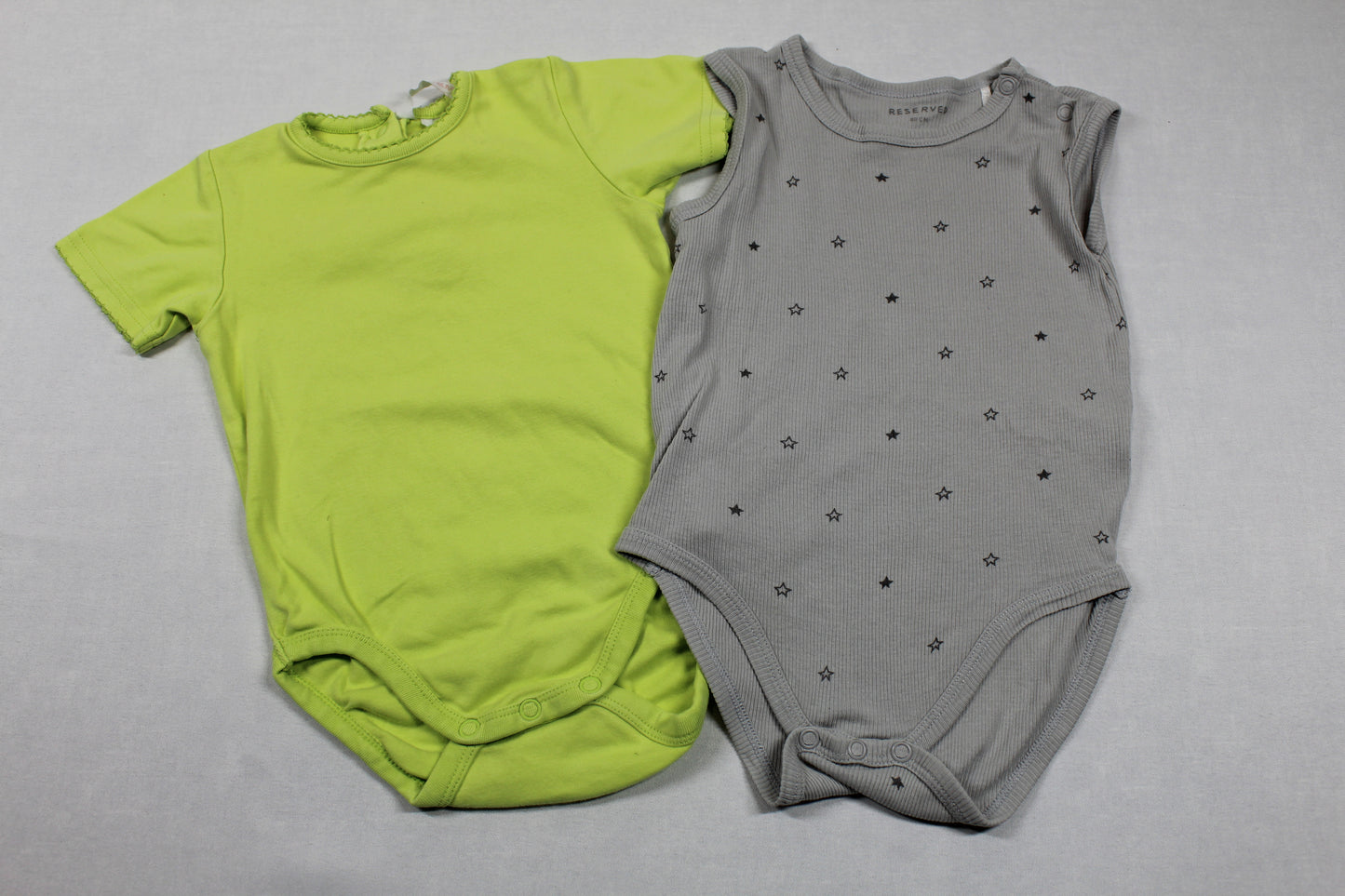 Set Bodys Uni Grün Grau Mädchen 80/86
