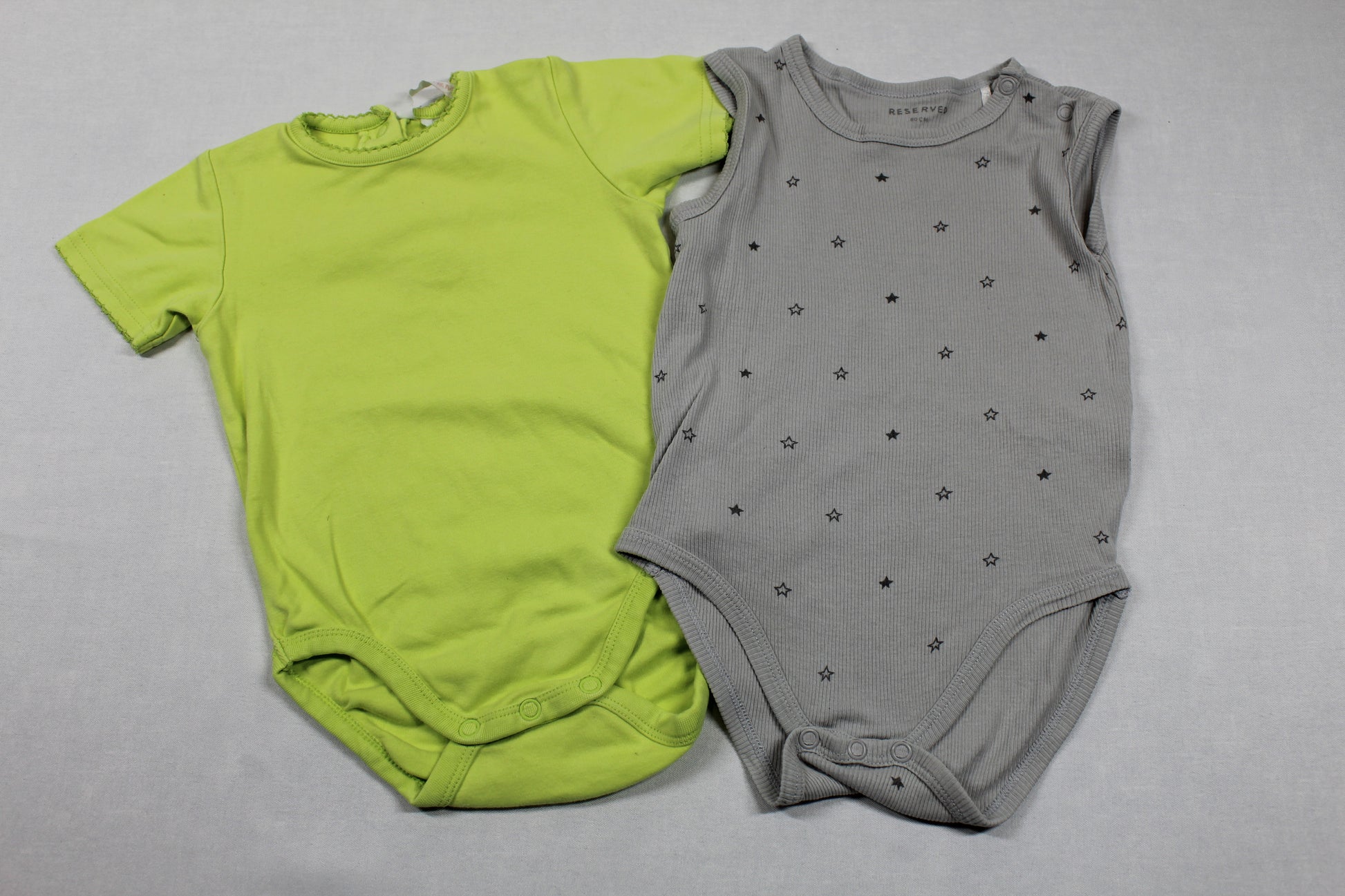 Set Bodys Uni Grün Grau Mädchen 80/86