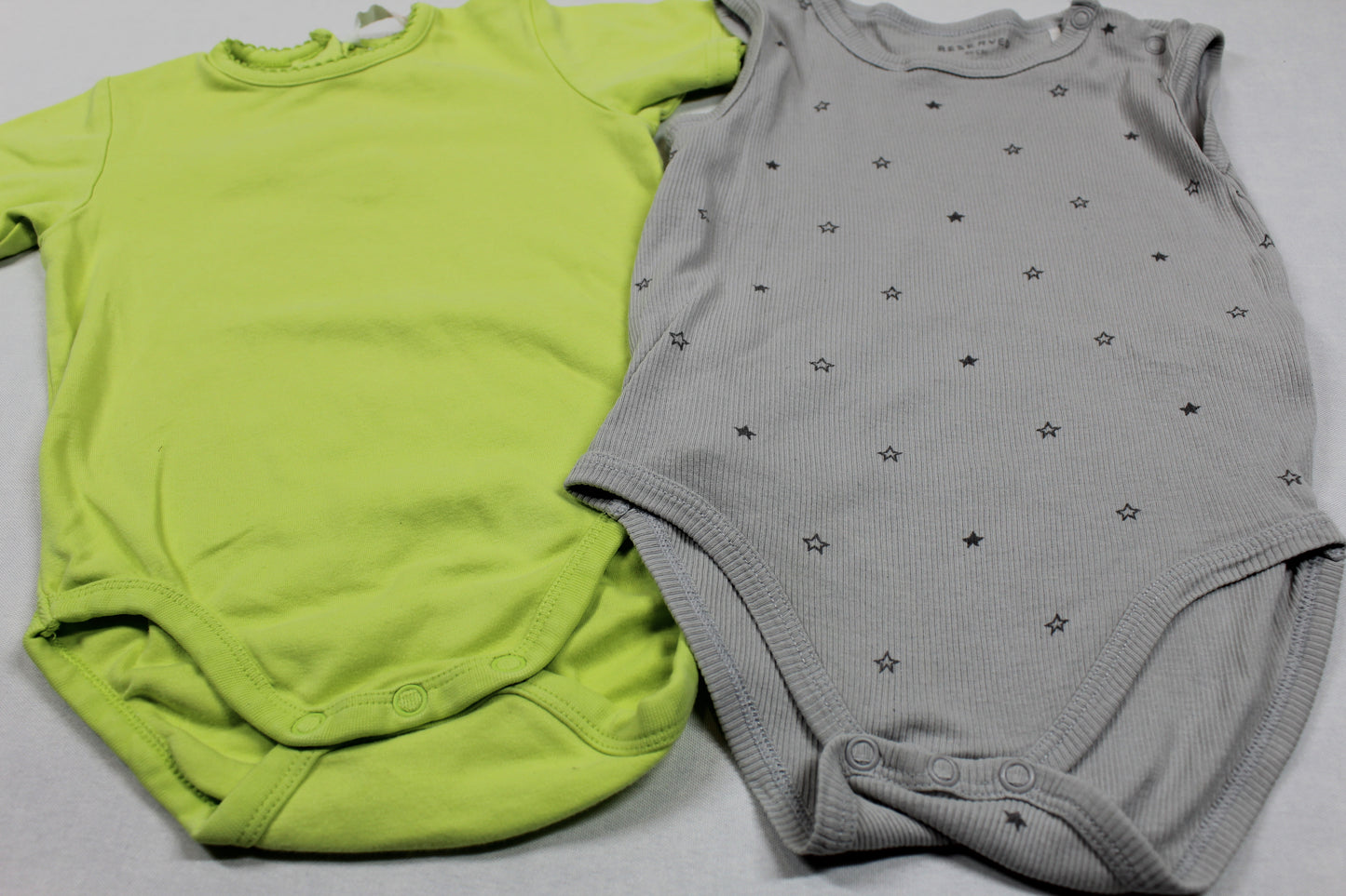 Set Bodys Uni Grün Grau Mädchen 80/86