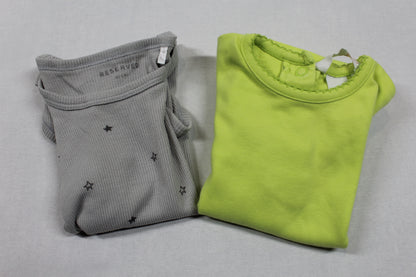 Set Bodys Uni Grün Grau Mädchen 80/86