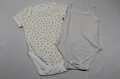 Set Bodys Weiß Grau Gepunktet Mädchen 80/86