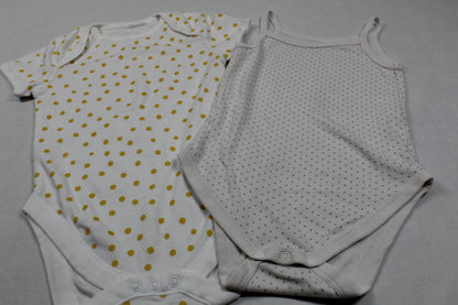 Set Bodys Weiß Grau Gepunktet Mädchen 80/86