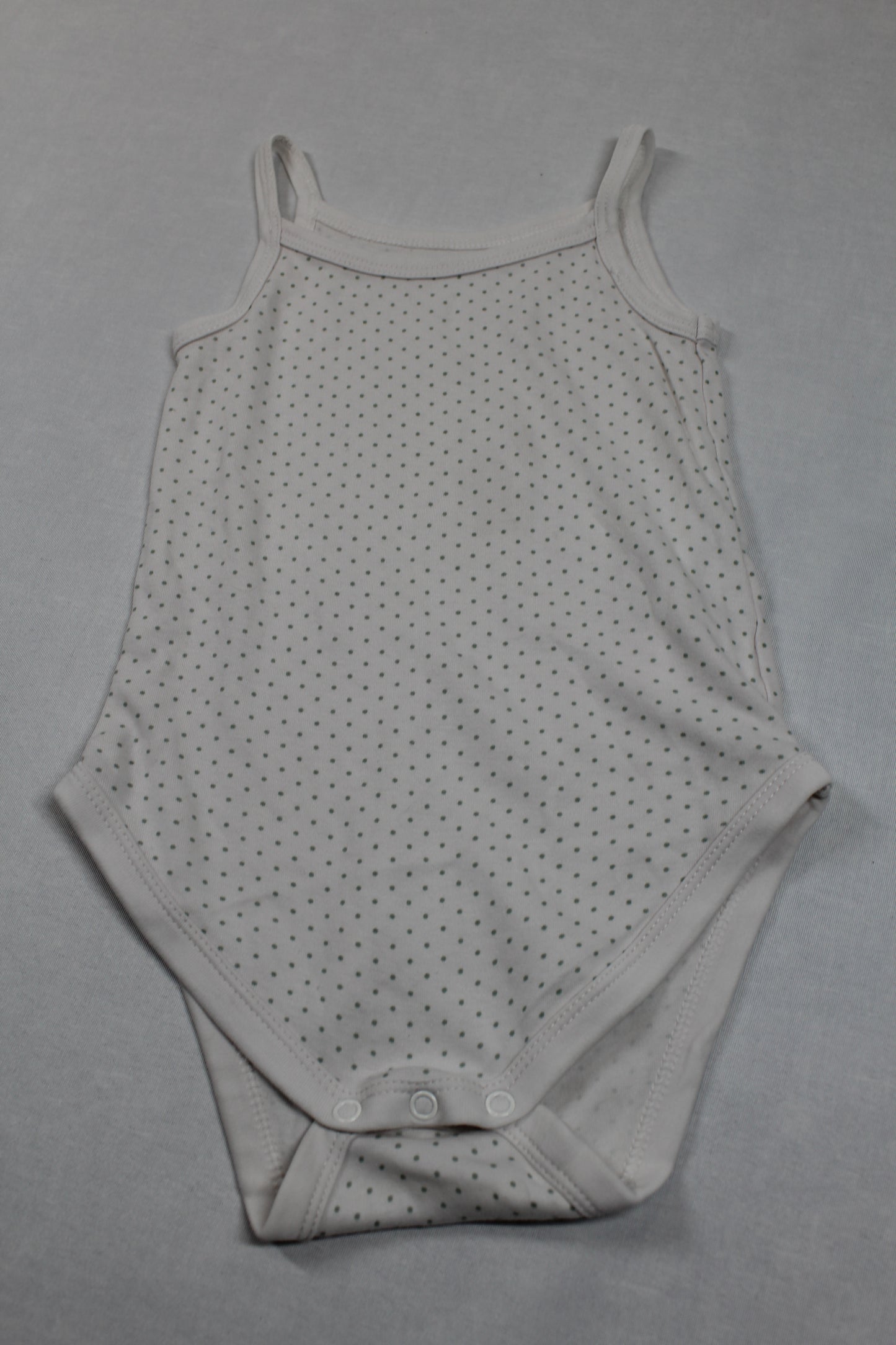 Set Bodys Weiß Grau Gepunktet Mädchen 80/86