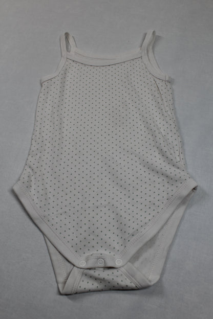 Set Bodys Weiß Grau Gepunktet Mädchen 80/86