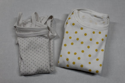 Set Bodys Weiß Grau Gepunktet Mädchen 80/86