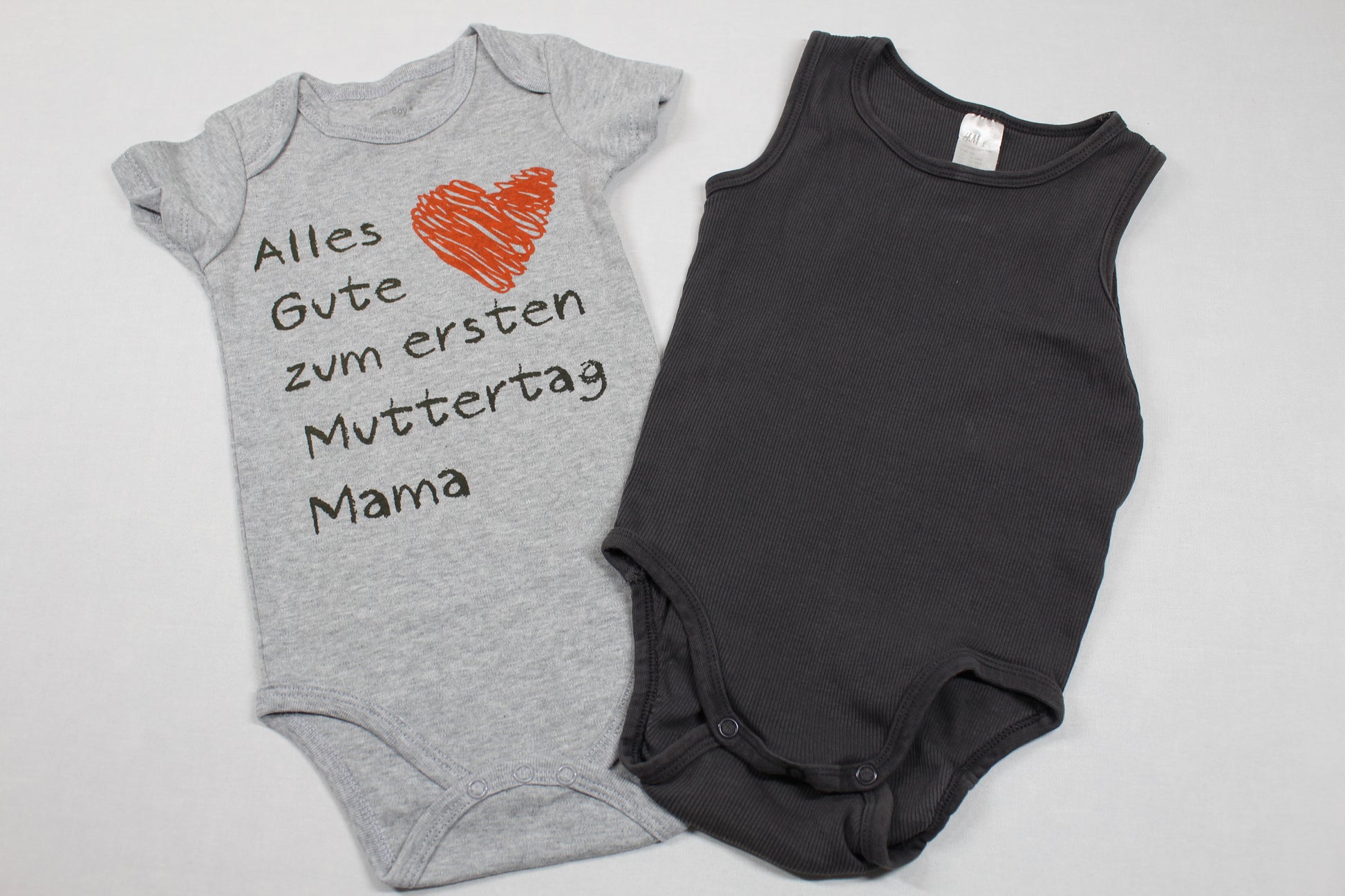Set Bodys Uni Grau Motiv Jungs 80/86