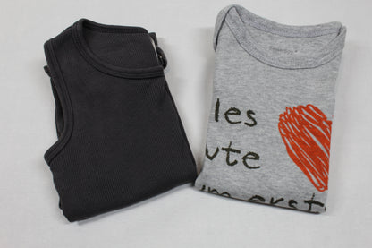 Set Bodys Uni Grau Motiv Jungs 80/86