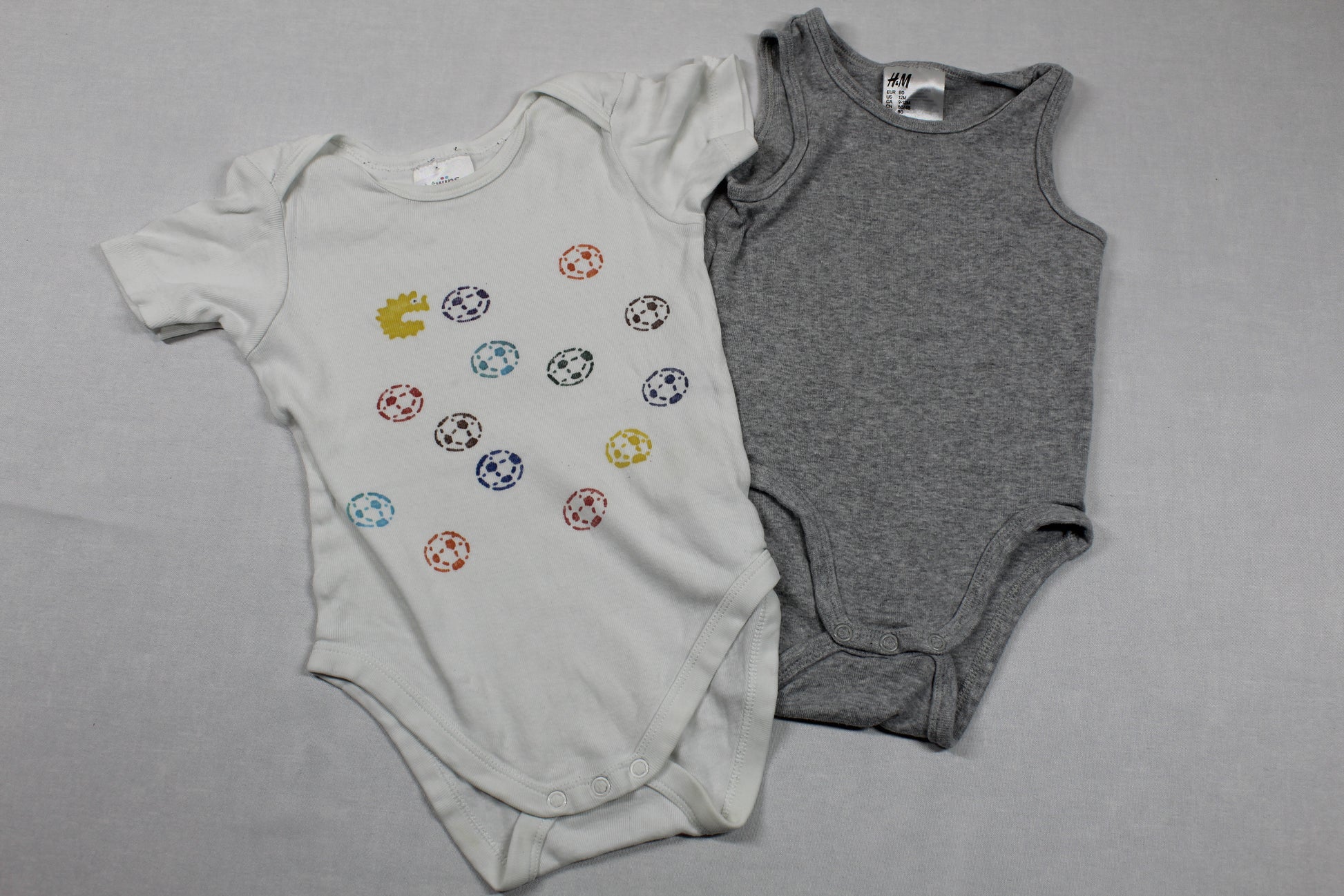 Set Bodys Grauweiß Jungs 80/86
