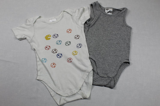 Set Bodys Grauweiß Jungs 80/86