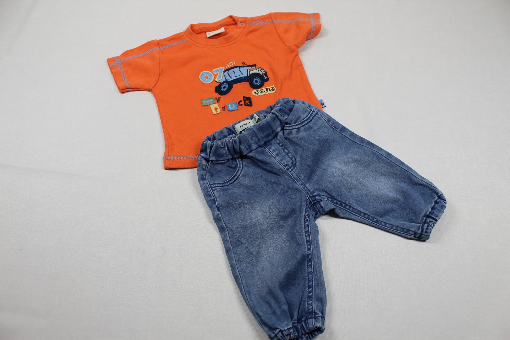 Set Orange T-Shirt Motv Bluejeans Jungs 62