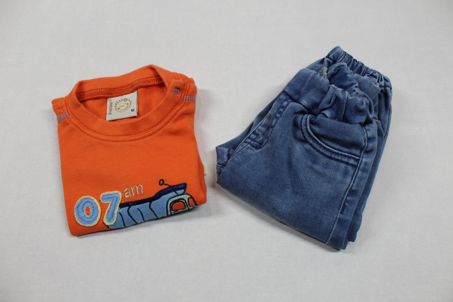 Set Orange T-Shirt Motv Bluejeans Jungs 62