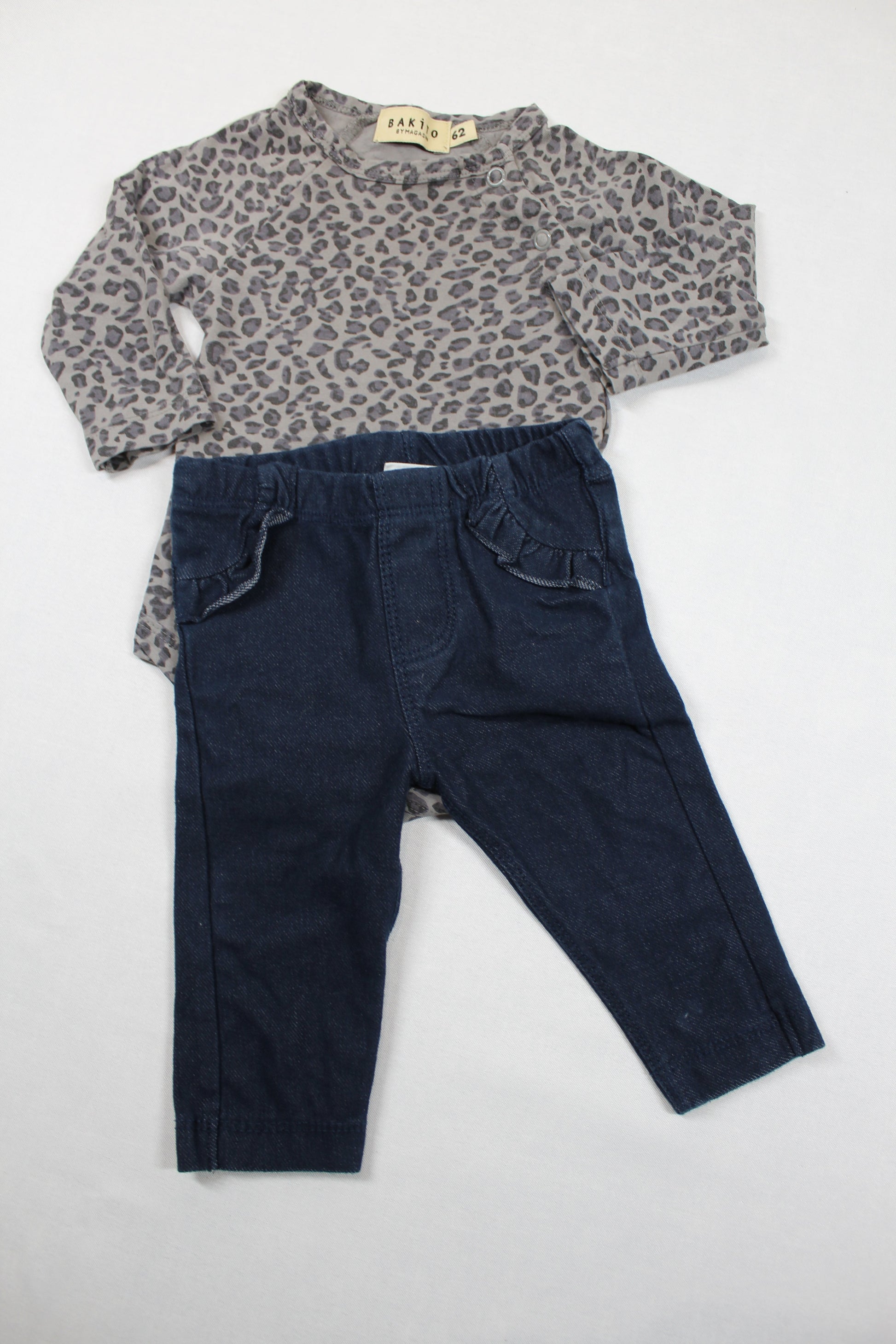 Set Leopard Optik Body Bluejeans Mädchen 62