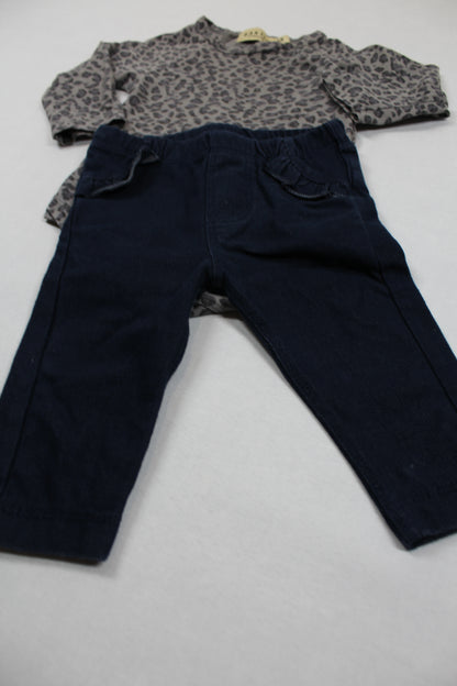 Set Leopard Optik Body Bluejeans Mädchen 62