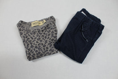 Set Leopard Optik Body Bluejeans Mädchen 62