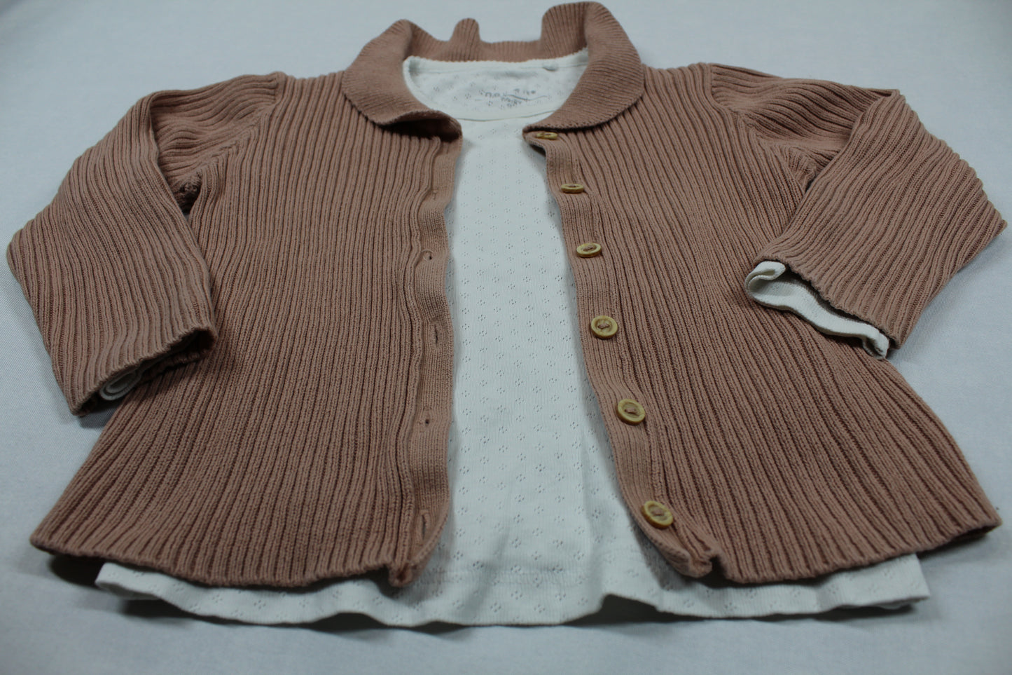 Set Braune Weste Weißer Langarmshirt Mädchen 92/98