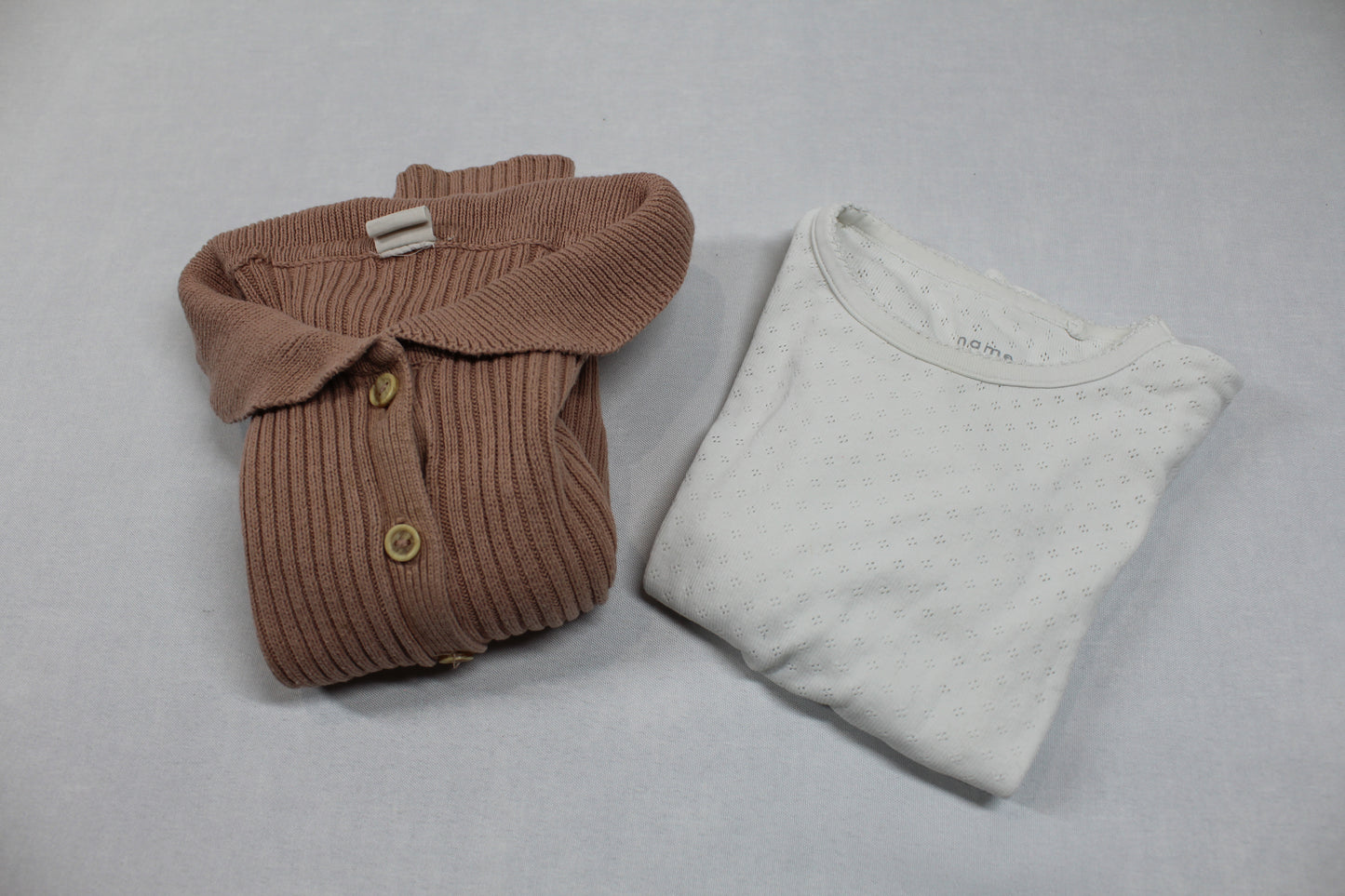 Set Braune Weste Weißer Langarmshirt Mädchen 92/98