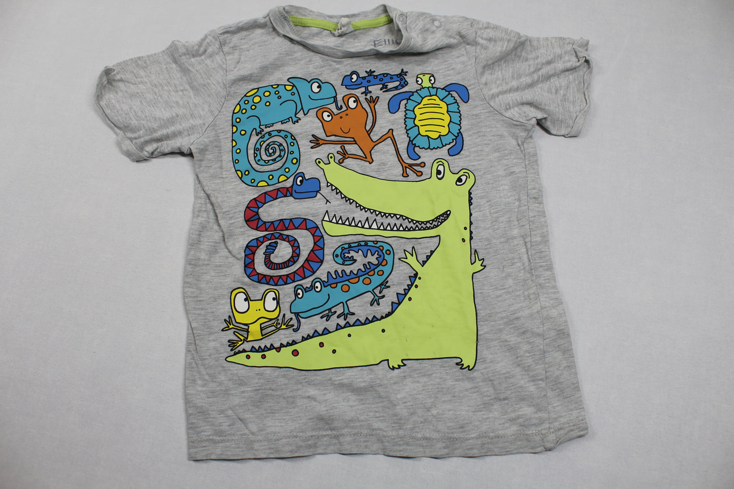 Set T-Shirt Grau Motiv Kurze Blaue Hose Jungs 92/98