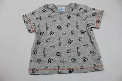 Set T-Shirt Grau Motiv Body Weiß Jungs 62/68