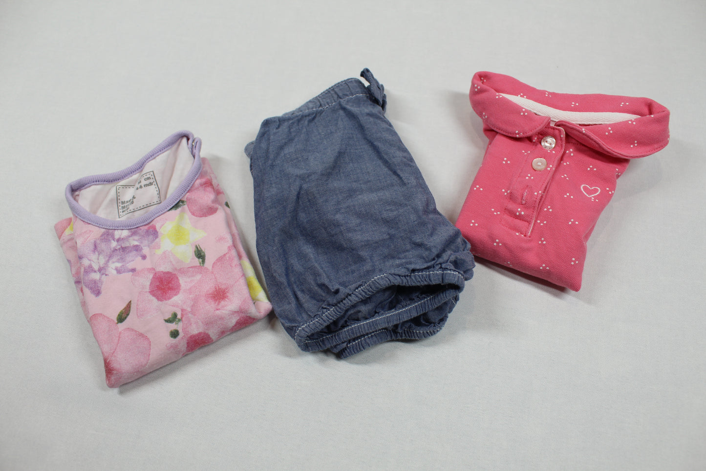 Set zwei T-Shirt Kurze Bluejeans Mädchen 62/68