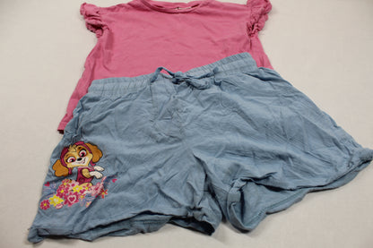 Set T-Shirt Pink Bluejeans Kurz Motiv Mädchen 98