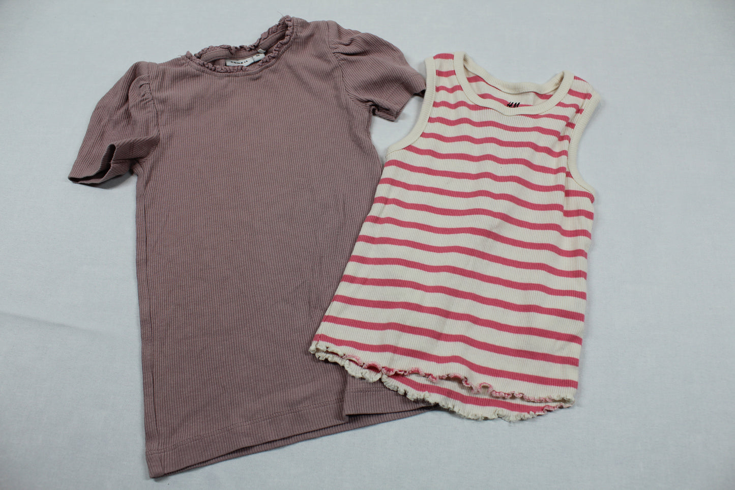 Set Gestreiftes Shirt Uni T-Shirt Mädchen 96/104