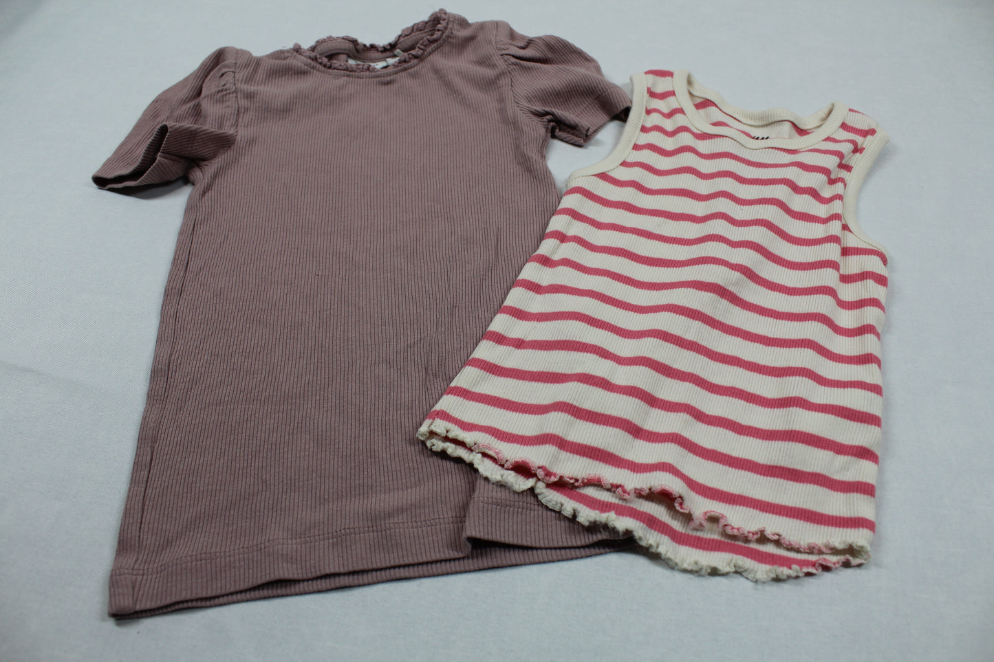 Set Gestreiftes Shirt Uni T-Shirt Mädchen 96/104
